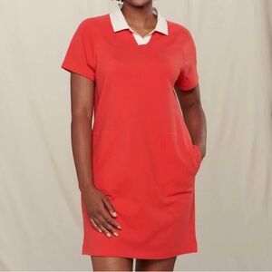 492. Toad&Co Yerba rugby short sleeve dress size M in winterberry